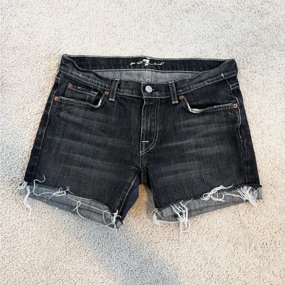7 For All Mankind Dark Gray Jean Shorts